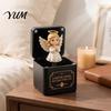 Holiday Desktop Decoration 3D Printed Christmas Pop-Up Magic Box with Spring Action, Xmas Elements/Angel/Star Star of Bethlehem Gift Ornaments,