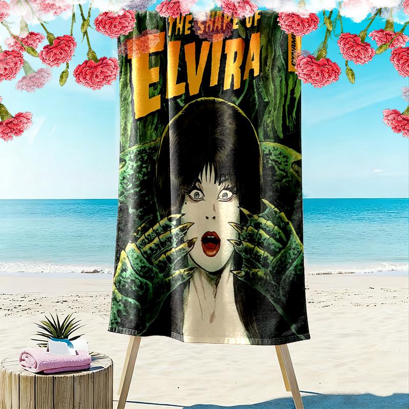 Пляжное полотенце Elvira 2D, большое, мягкое, быстросохнущее, для пляжа, кемпинга, плаванияSSTJ0917551