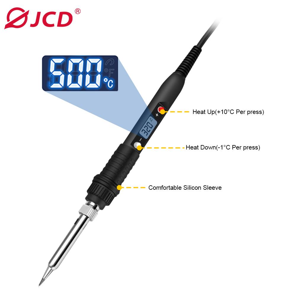JCD 80W Soldering Iron Sponge Professional Tin Electric Bread Adjustable Temperature 220V Lead-free Welding Repair Tools