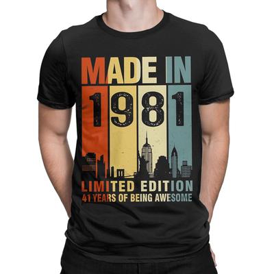 Made In 1981 Limited Edition 45 Years Old TShirts for Unisex Unisex Vintage Cotton Tees Round Collar Short Sleeve T Shirt