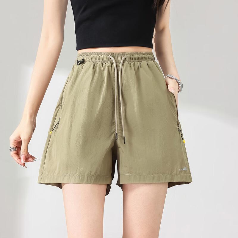 TonLion Women's Elastic Waist Casual Shorts