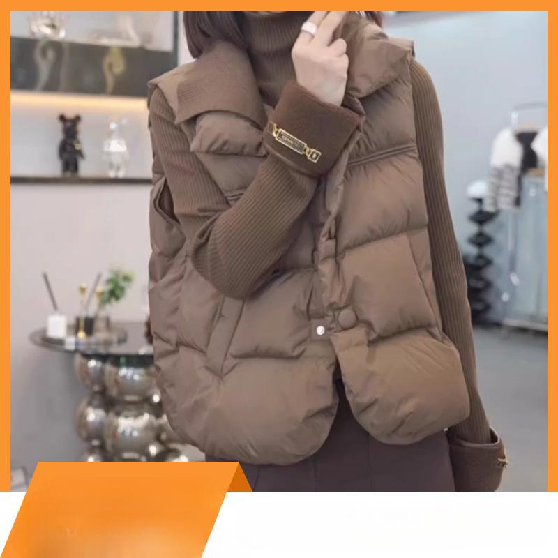 Neue Winter Warme Baumwollgepolsterte Weste Jacke Damen Koreanische Damenweste Mantel Locker Ärmellos Parkas Kurz Damenweste Übermantel