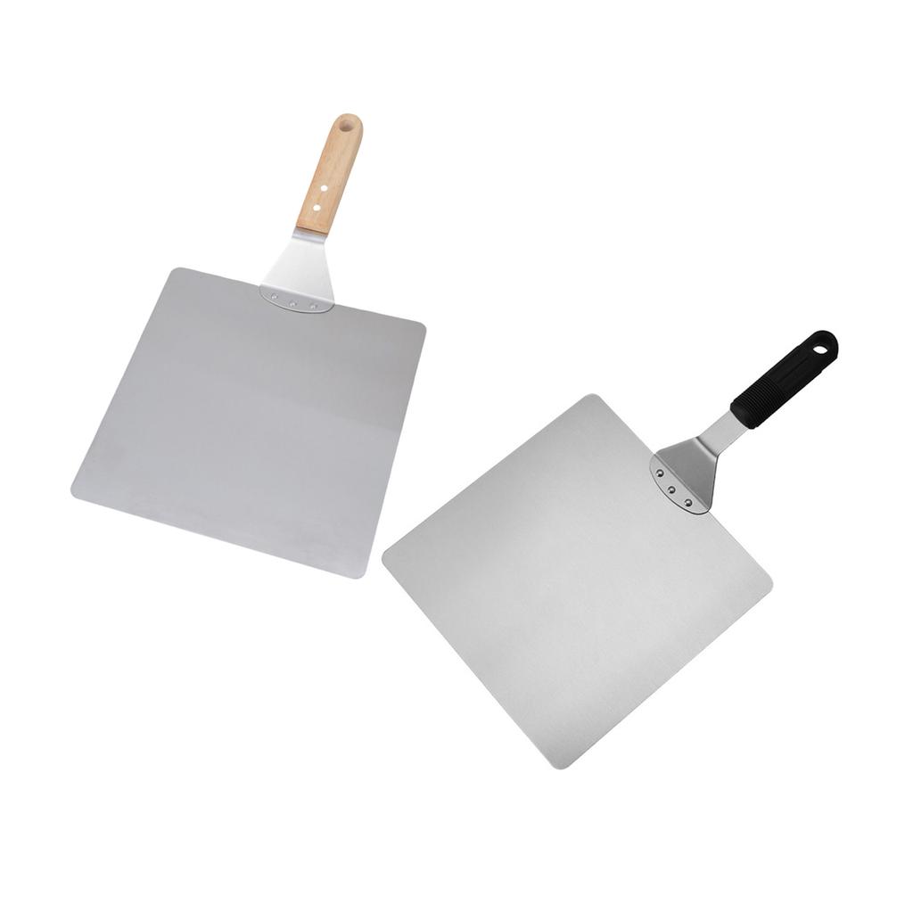 Hållare för pizzaspade i rostfritt stål Bakverktyg Portabelt verktyg för pizzatransfer Värmebeständigt handtag Fyrkantig spade