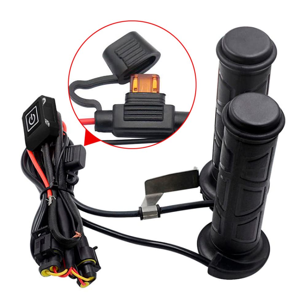 SUNNY Motorcycle Heated Left and Right Penetrating 3 Temperature Cold Weather Overcurrent Ideal for Winter DC12V Only Grips, Set, Type, Settings,