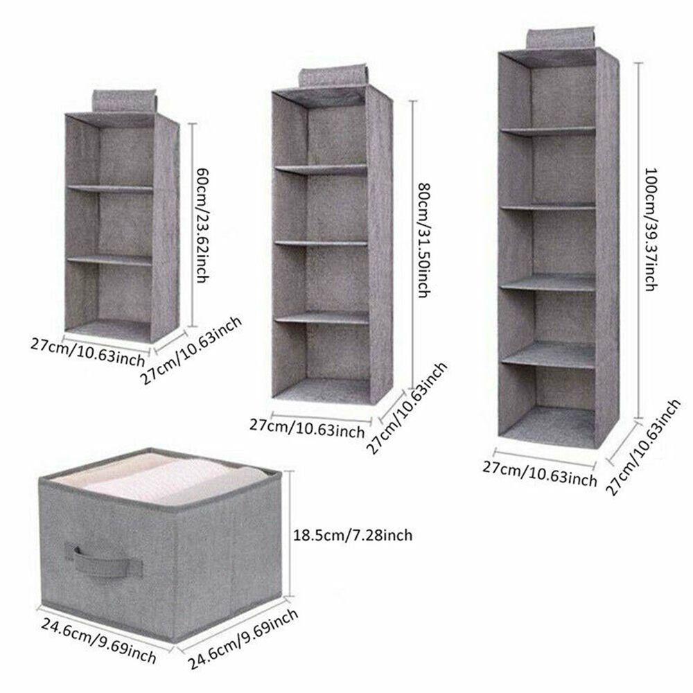 Closet Container Drawer Cotton Wardrobe Storage Bags Hanging Storage Pouch Clothes Organizer