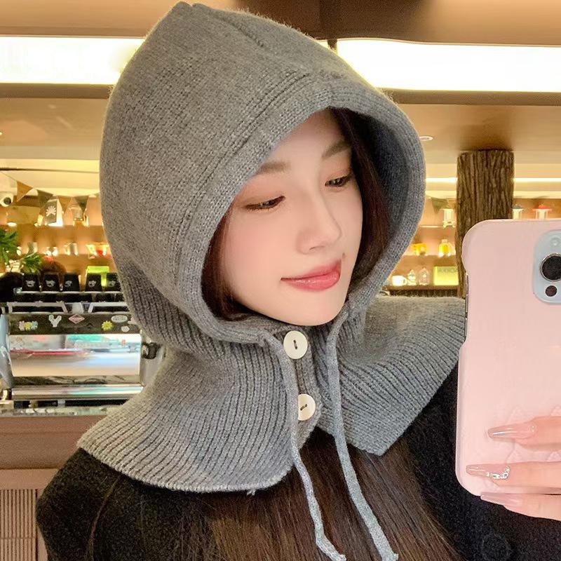 Cappelli invernali passamontagna per donna unisex lavorati a maglia con cappuccio cappelli da esterno più caldi cappello con coulisse collo monopezzo berretti berretti