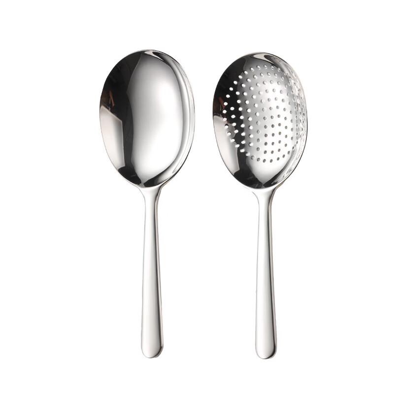 304 Stainless Steel Buffet Serving Spoon & Slotted Spoon Set