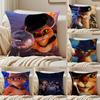 Interesting Funny PPuss In Boots Cushion Cover Pillowcase Antidustmite Invisible Zipper Short Plush Sofa Cushion