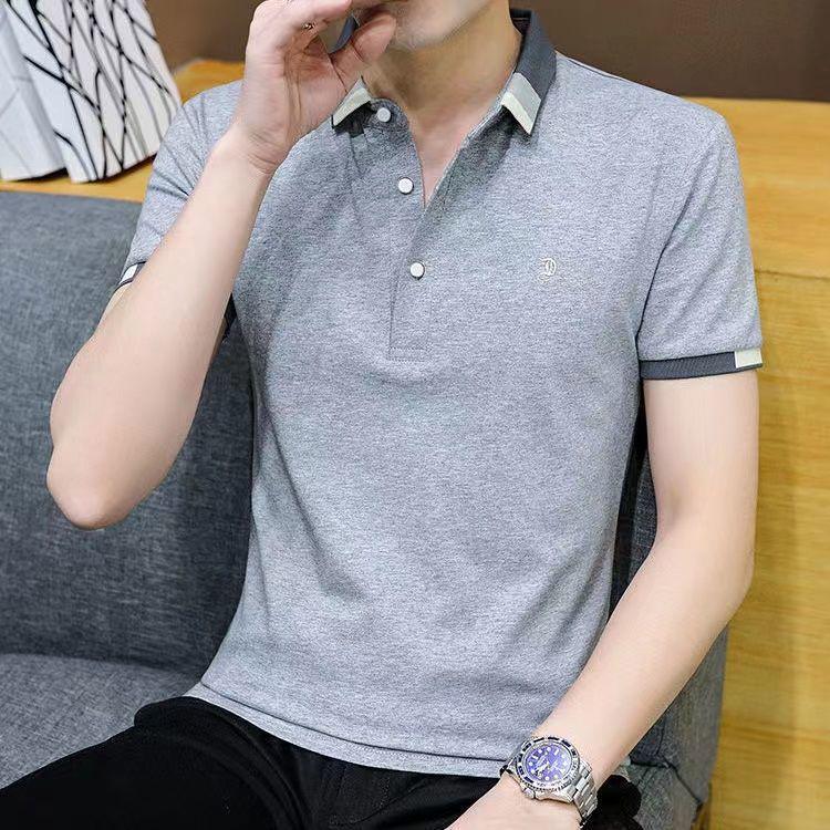 

Мужская повседневная вышитая рубашка поло с коротким рукавом - свободный крой, большой размер 3XL (145-160jin)