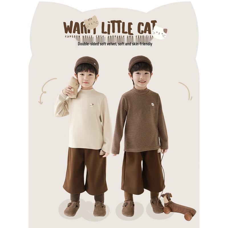 Youyou Boys Katzen-Stickerei Rollkragen Unterhemd