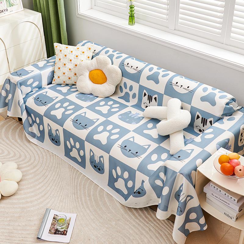 Cool Ice Silk Sofa Cover Cover Cloth All-Inclusive Universal Cover Summer Sofa Cushion Summer Anti-Scratching Full Cover Towel