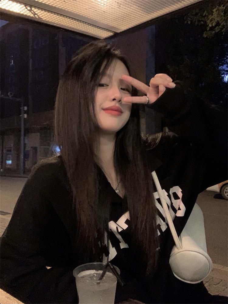 Damen Retro Polokragen Langarm Sweatshirt - Figurbetonendes BF-Stil Oberteil für Frühling & Herbst