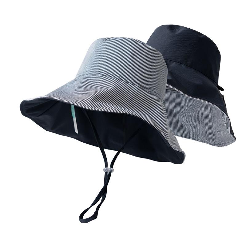 Summer double-sided wide-brimmed sun hat women s quick-drying waterproof bucket hat men s outdoor UV protection sun protection hat children