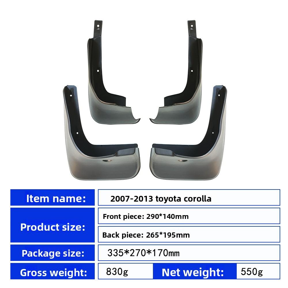 Pro Toyota Corolla Auris E140 E150 2007~2013 Blatníky na auto Ochrana kol Lapače nečistot Kryty Díly Vnější příslušenství