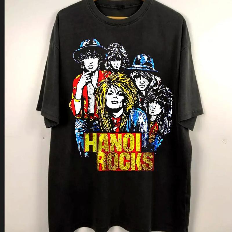 Retro Hanoi Rocks Concert Men S 235XL 8D408 T shirt S разноцветный