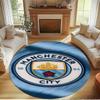Manchester City FC Print Round Rug, Washable Floor Carpet, For Entryway Dorm Laundry Room Office Study, Home Decor Birthday Christmas Gift