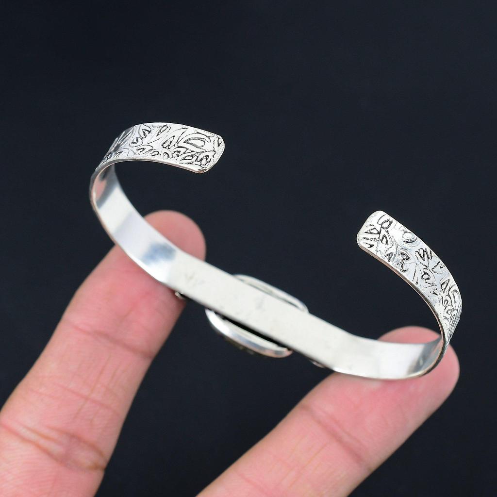 Natural Purpurite New Crescent Moon Engagement Unique Bangle 925 Sterling Silver