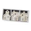 3 Pieces Christmas Miniature House Statue Table Centerpiece Craft Xmas Village Toy for Shelf Living Room Holiday Indoor Office