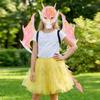 Drachenkostüm für Kinder Jungen Mädchen, Drachenflügel Schwanz Masken-Set, Halloween Dinosaurier Cosplay Kostüm Zubehör