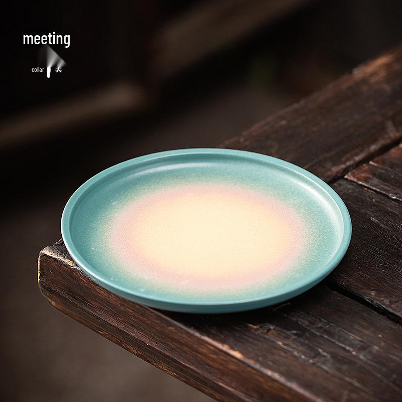 Melo Exquisite Color Block Ceramic Coffee Mug and Saucer Gift Set