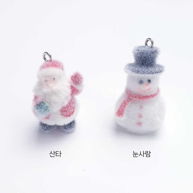 Flockade Julenissen Snögubbe Nyckelringstillbehör