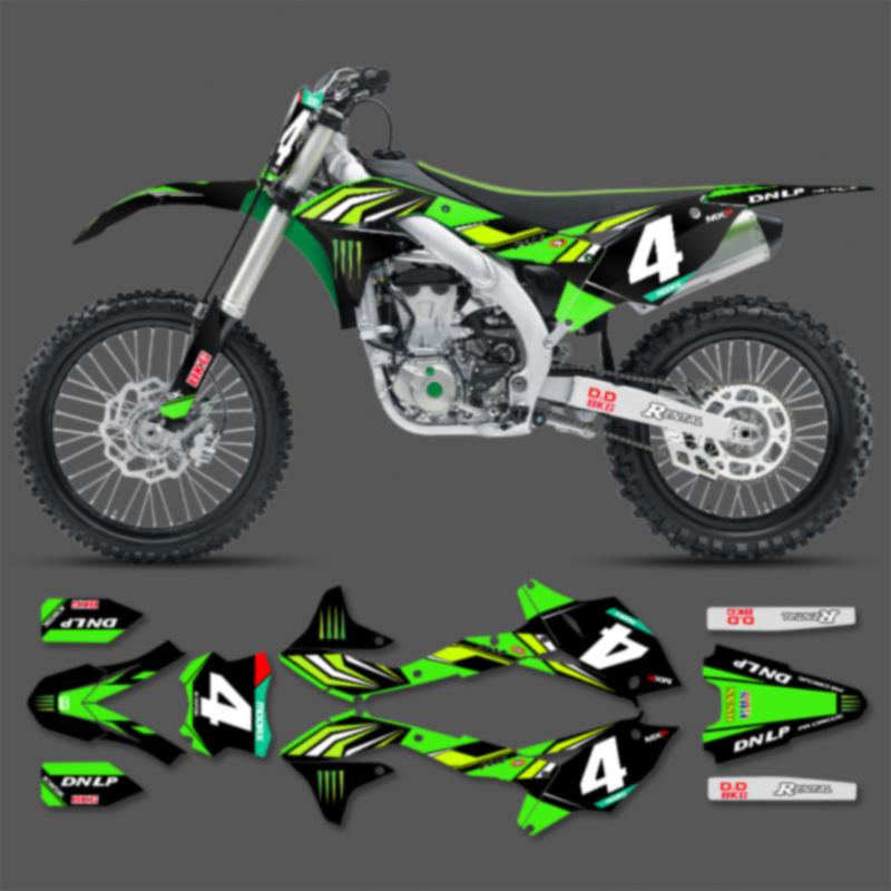 PowerZone For Kawasaki Graphics Background Decals Stickers For 2016 2017 2018 KXF450 KX450F