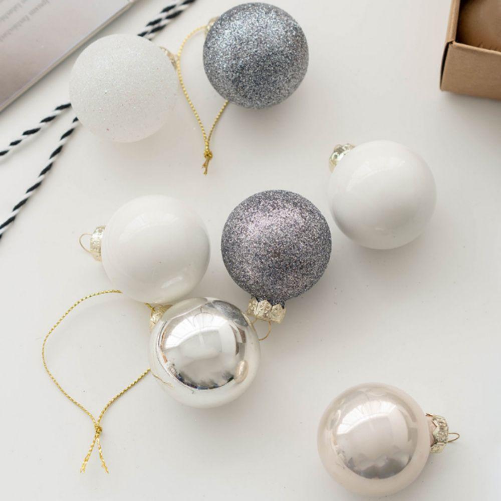 25Pcs/set Handmade Glass Christmas Balls DIY Xmas Tree Ornaments Accessories Gift