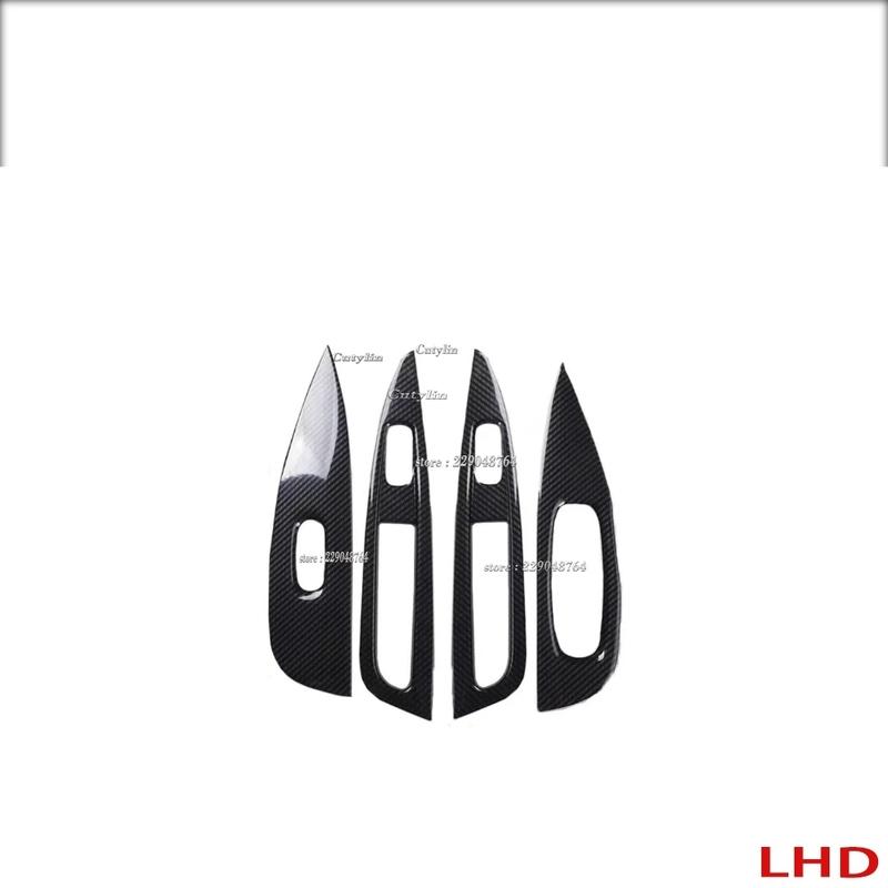 LHD RHD For Nissan Qashqai J11 ABS Carbon Fiber Interior Accessories Side Window Switch Cover Frame Car Decoration