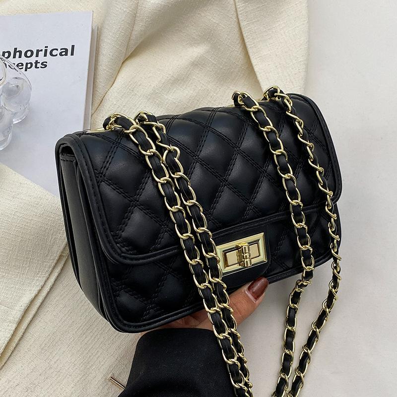 Premium Texture Small Bag Women's Summer 2024 New Niche Diamond Chain Bag Women's Popular Messenger Bag Small Square Bag