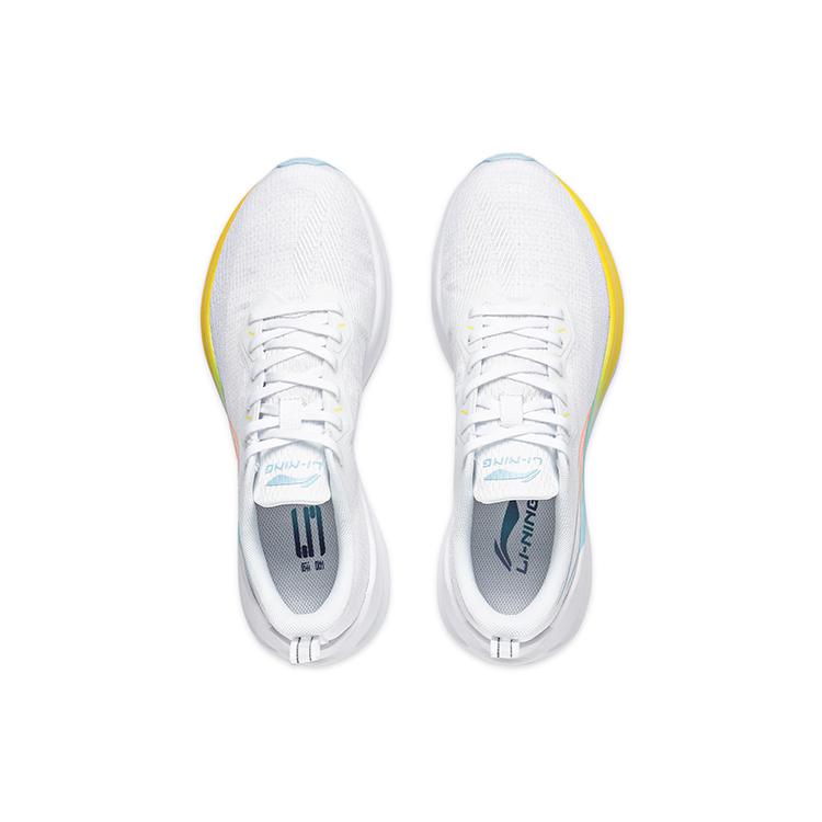 Li Ning Wuyue Cushioning Slip Resistant Abrasion Resistant Breathable Low top Casual Running Shoes Men's White ARST003-1