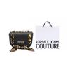 Versace Jeans Couture Chain Strap Silk Scarf Decorated Polyester Shoulder Crossbody Bag Women Bags Black 74VA4BAC-ZS467-899