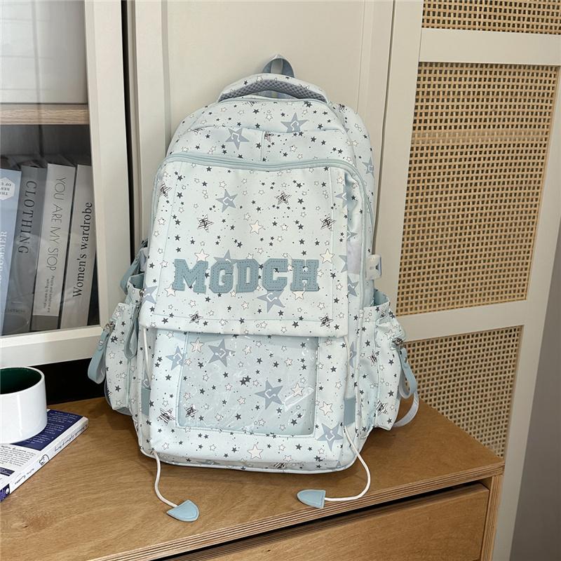 

Junior High School Schoolbag Women s Large Capacity Lightweight Backpack синій