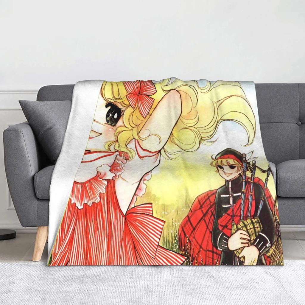 Anime Candy Candy Blankets Fleece All Season Kawaii Cute Girl Flowery Multi-function Thin Throw Blanket for Bed Office Quilt