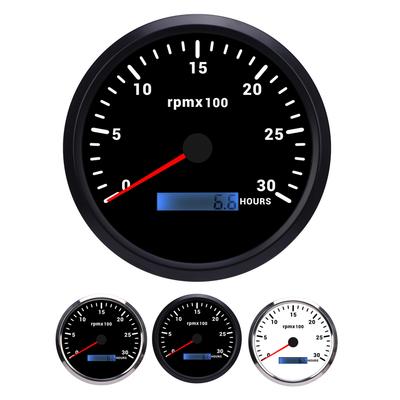 110mm 4-3/8in Tachometer 7 Color Backlight 9-32V 3000RPM Gauge with Hour Meter for Car Yacht RV Boat Truck Marine Tachometer