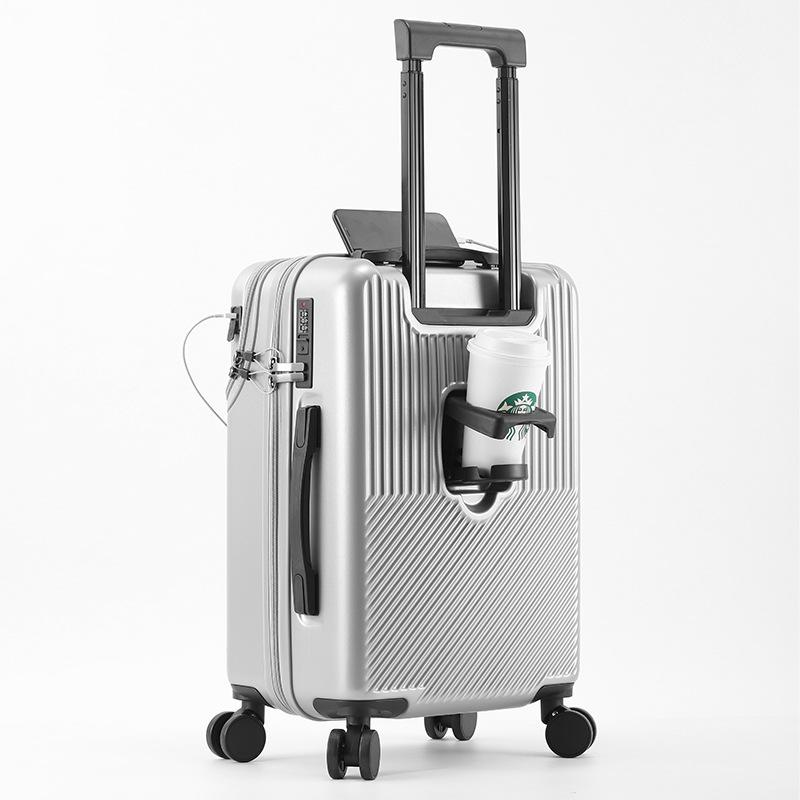 Women's 20-Inch Lightweight Carry-On Trolley with Cup Holder, Also Suitable for Men and Students