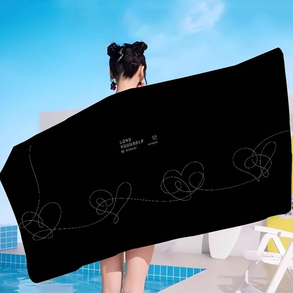 Love Yourself Flower Beach Towel Colorful Bath Towels for Girl Microfiber Quick Dry Sand Free Beach Yoga Spa Gym Pool