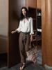 Si Yuan Design V-Neck Button-Down Linen Shirt - Women's Loose Relaxed Fit, New Style 2026.