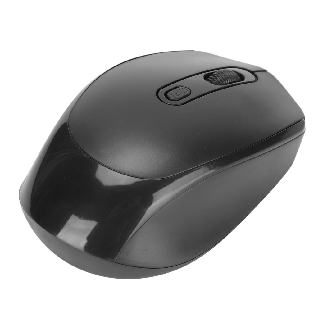 Wireless Mechanical Mouse Ergonomic Design 3 Level Adjustable DPI 1600DPI 2.4G USB Rechargeable MouseBlack