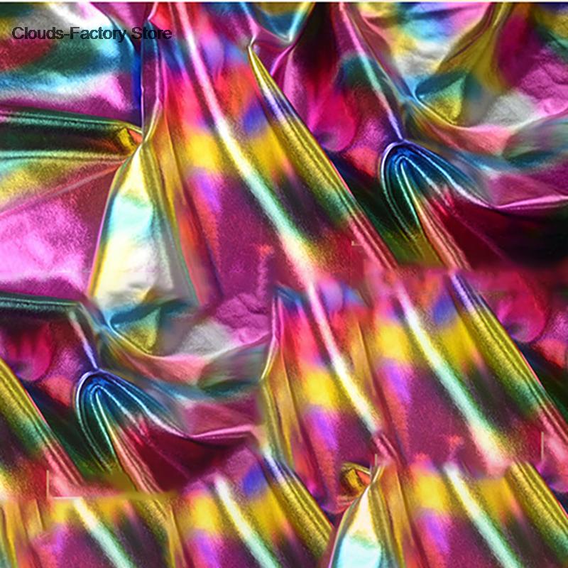 150x50cm/Stück Spandex glänzender Stoff Heißprägestoff Hochzeitsdekoration Bühnenauftritt Kleiderstoff DIY-Material