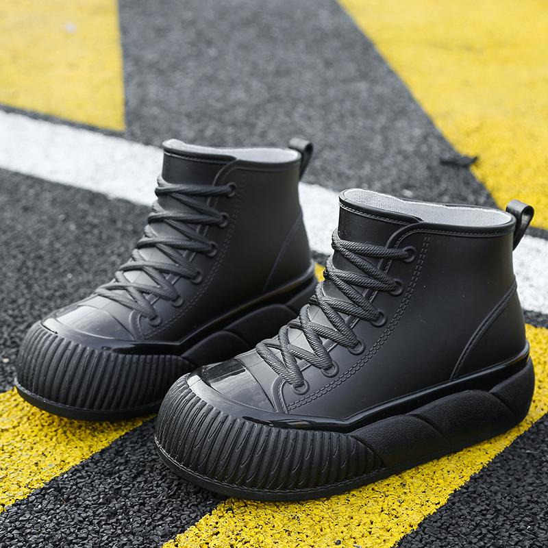 Men's and Women's New Style Lightweight Knee-Height Waterproof PVC Duck Boots with Rubber Insole for Winter Rain and Snow