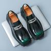 Fashion Thick Bottom PU Leather Men Green Loafers Wedding Party Male Formal Dress Footwear Office Business Casual Shoes Walking Shoes