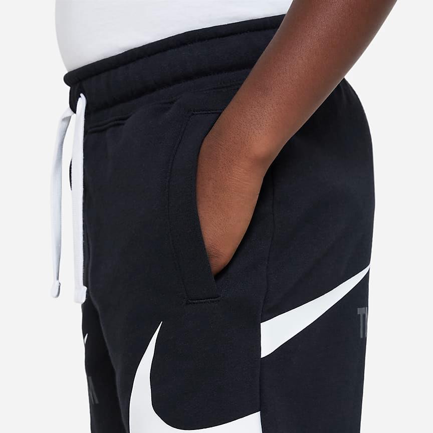 Nike Sportswear Swoosh Logo Print Straight Shorts Kids Bottoms Black DR8484-010