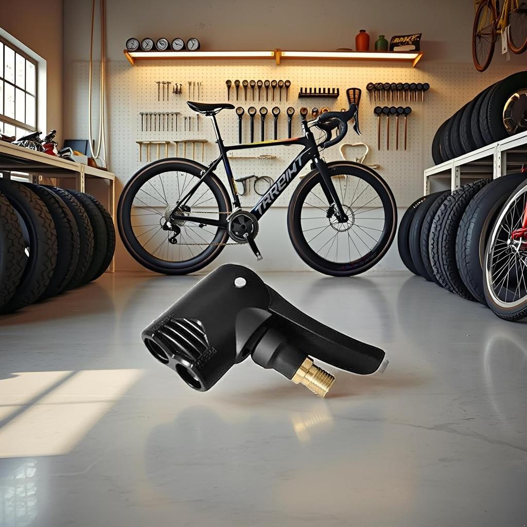 Adaptor Pompă Bicicletă Negru Adaptor Valvă Presta Pompă Bicicletă cu Cap Dublu Pompă Aer Anvelope Adaptor Valvă Conector Pompă Cap Anvelope Camere Accesorii