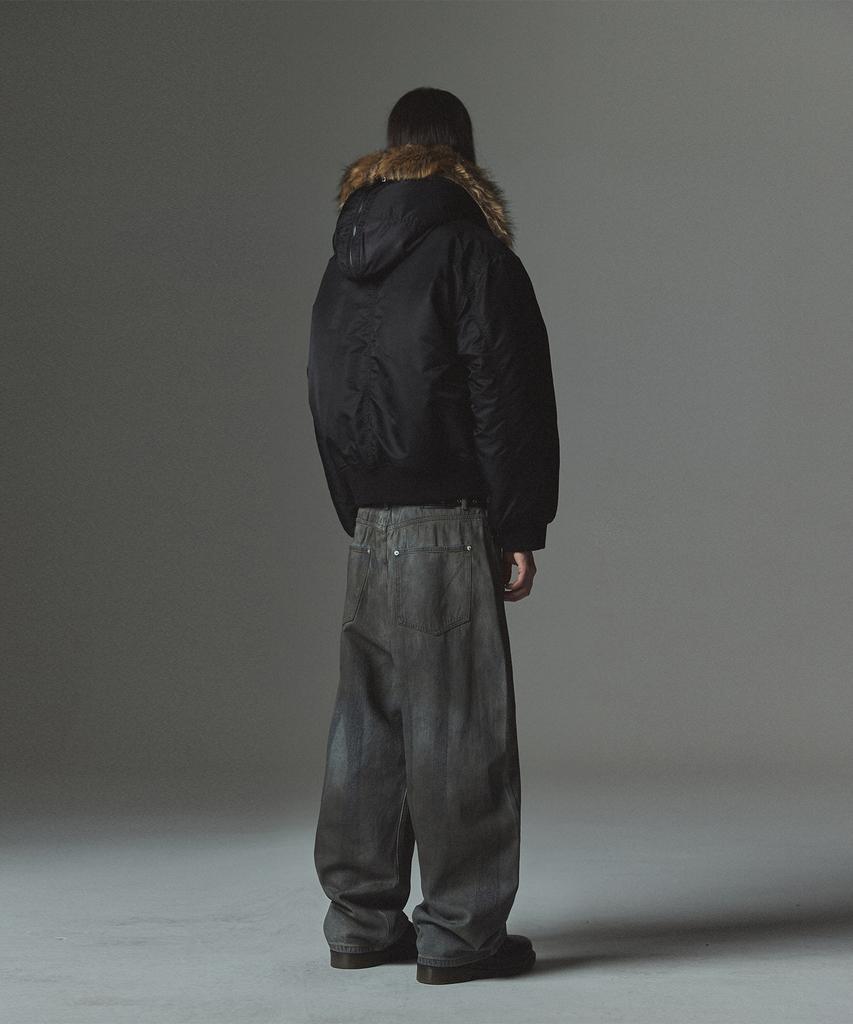 Not4Nerd Fur Hooded N2B Bomber Jacket - Black