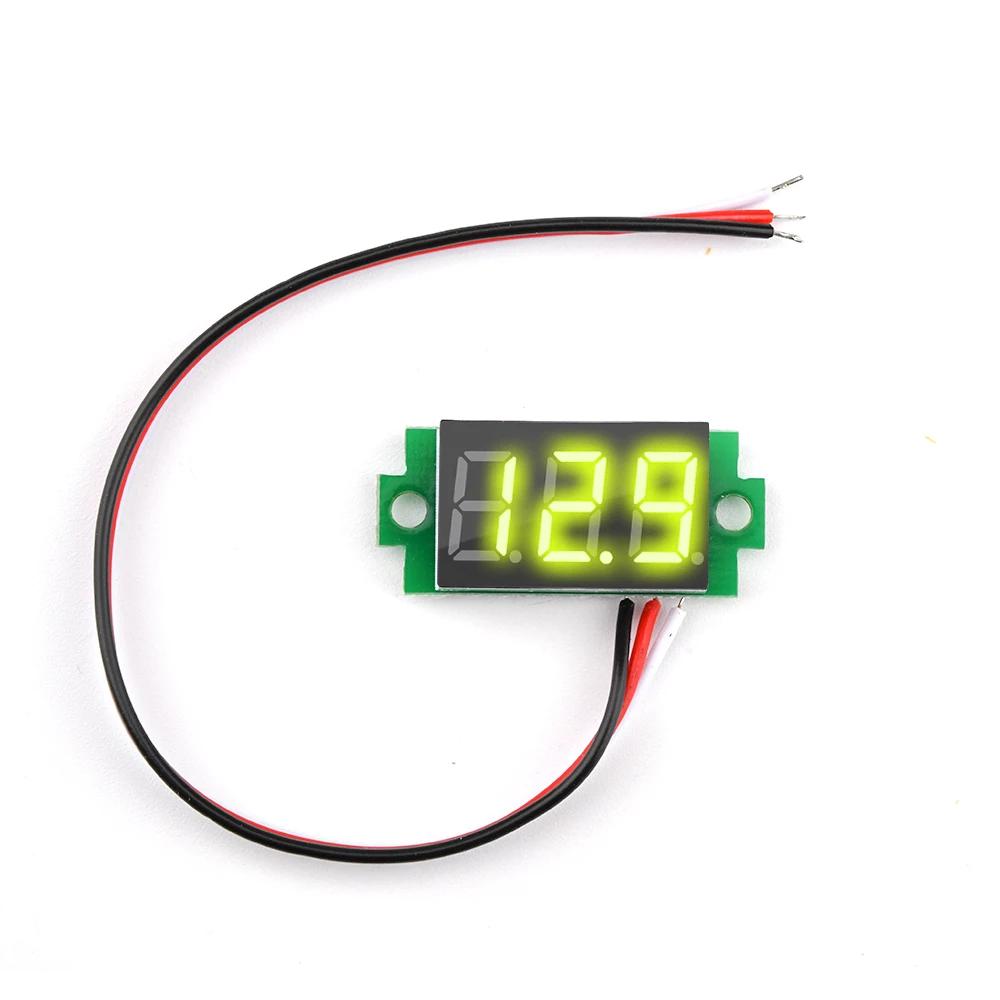 DC 3-30V Digital Voltmeter Voltage Tester Gauge LED Display 3-wire Cable Volt Meter for Car Motor Panel Mount 0.36 Inch