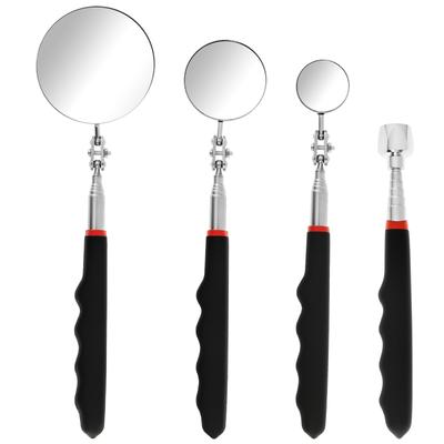 Telescoping Inspection Mirror and Pickup Tool Set Stainless Steel 360° Rotating Round Extendable Mechanic Mirror Observe Tools