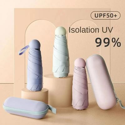 Small Capsule Umbrella For Rain And Sunscreen Lightweight Travel Umbrellas Ultraviolet Proof Portable Five Fold Small Umbrella