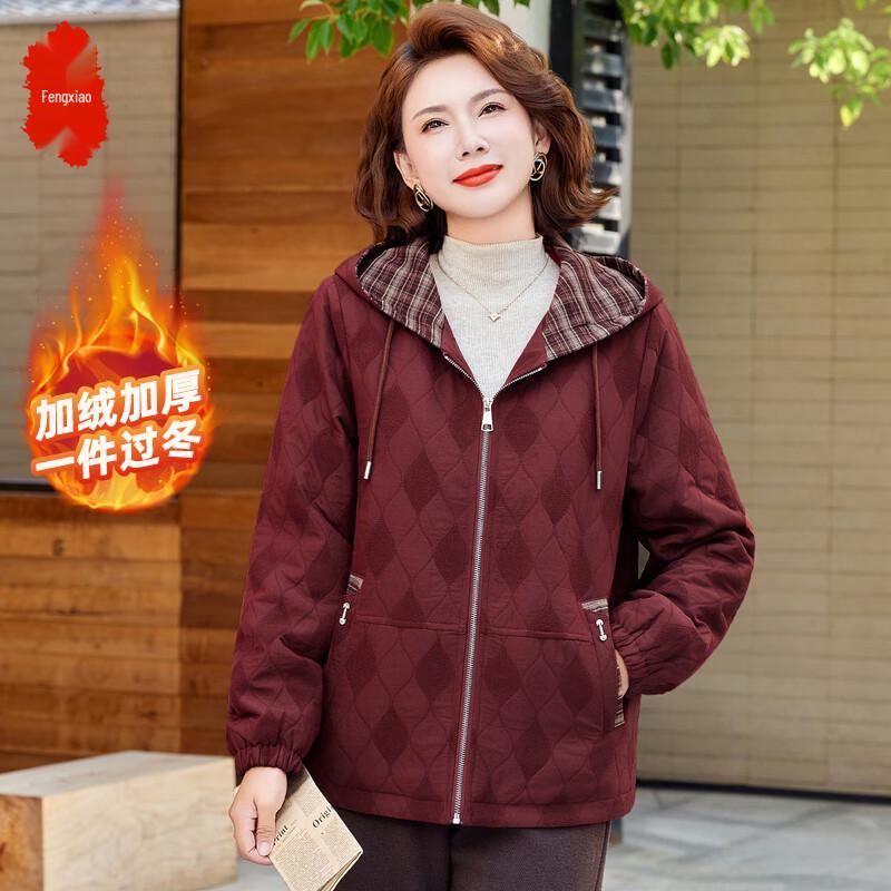 

Mid-Aged Women s Warm Plush-Lined Winter Jacket XL
