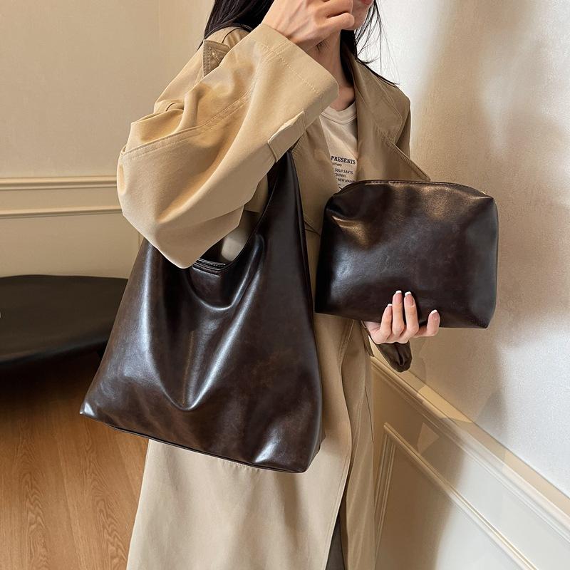 Retro underarm shoulder large capacity bag women's 2025 new autumn and winter mother bag tote bag commuter bag