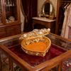 Romance Heart Shaped Metal Jewelry Storage Box Decorated With Diamonds And Pearls